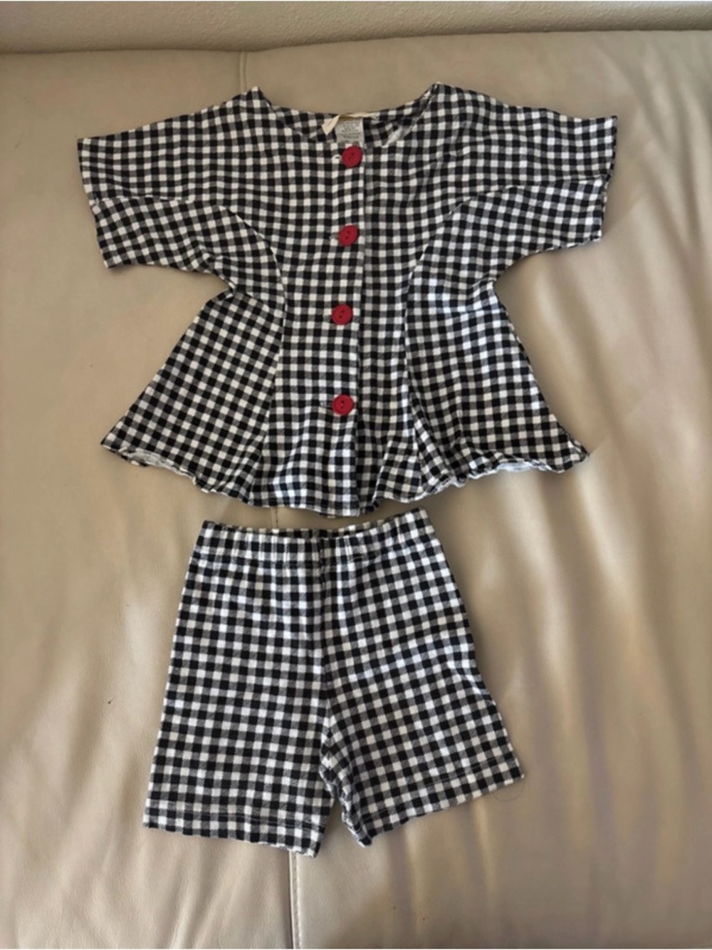 Vintage gingham black and white Checkered Set